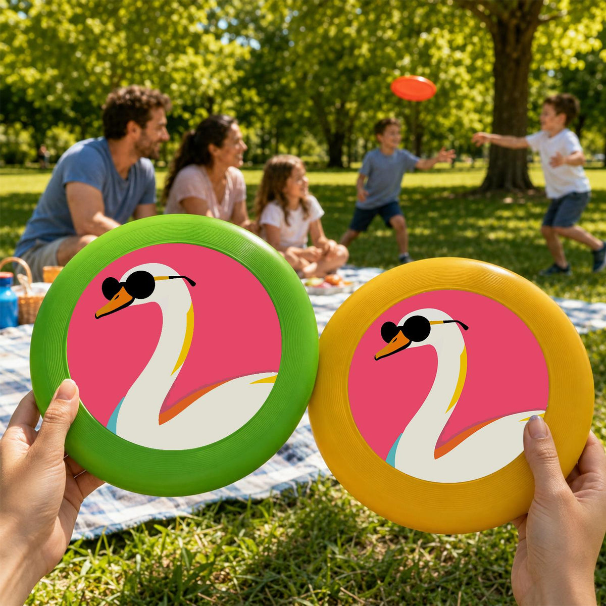 Swan in Sunglasses (Paint by Numbers Flying Disc)