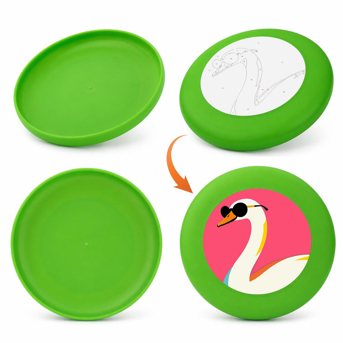 Swan in Sunglasses (Paint by Numbers Flying Disc)
