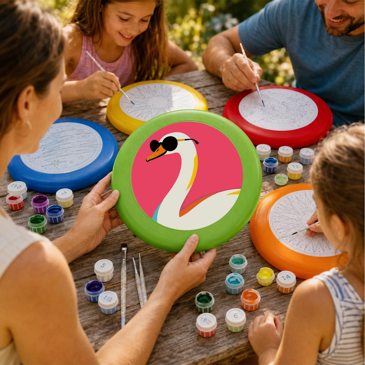 Swan in Sunglasses (Paint by Numbers Flying Disc)