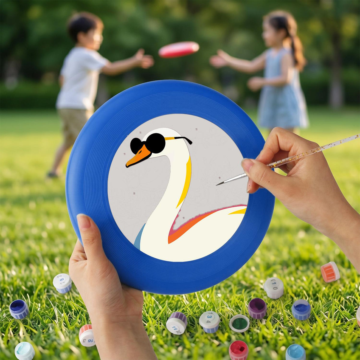 Swan in Sunglasses (Paint by Numbers Flying Disc)