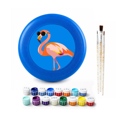 Pink Flamingo on Blue (Paint by Numbers Flying Disc)