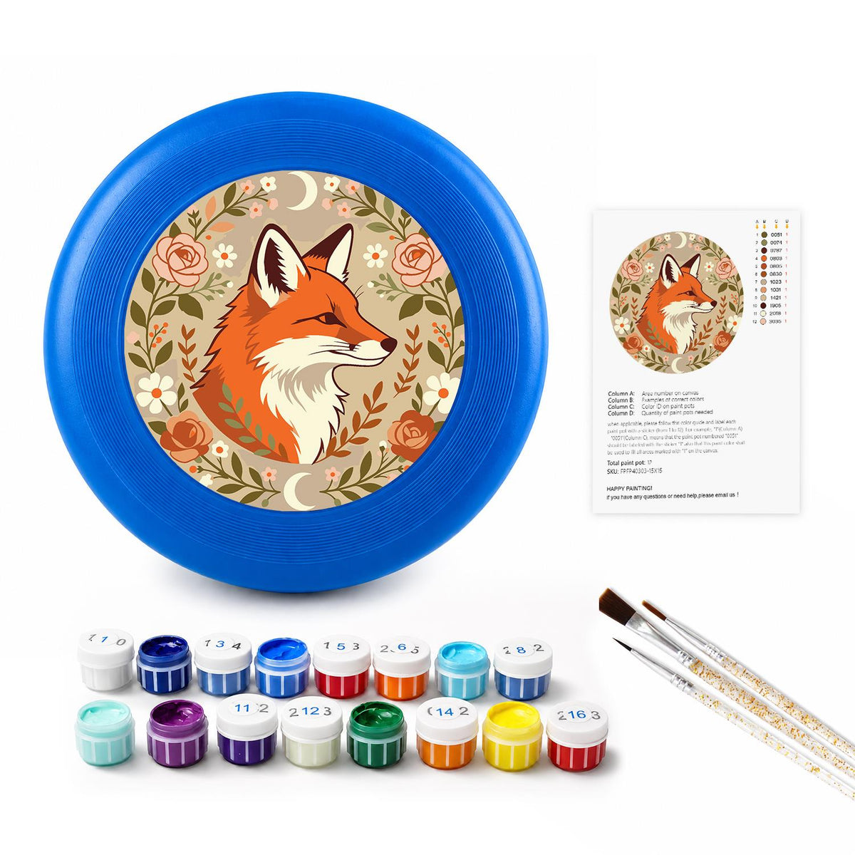 Fox in an Autumn Circle (Paint by Numbers Flying Disc)