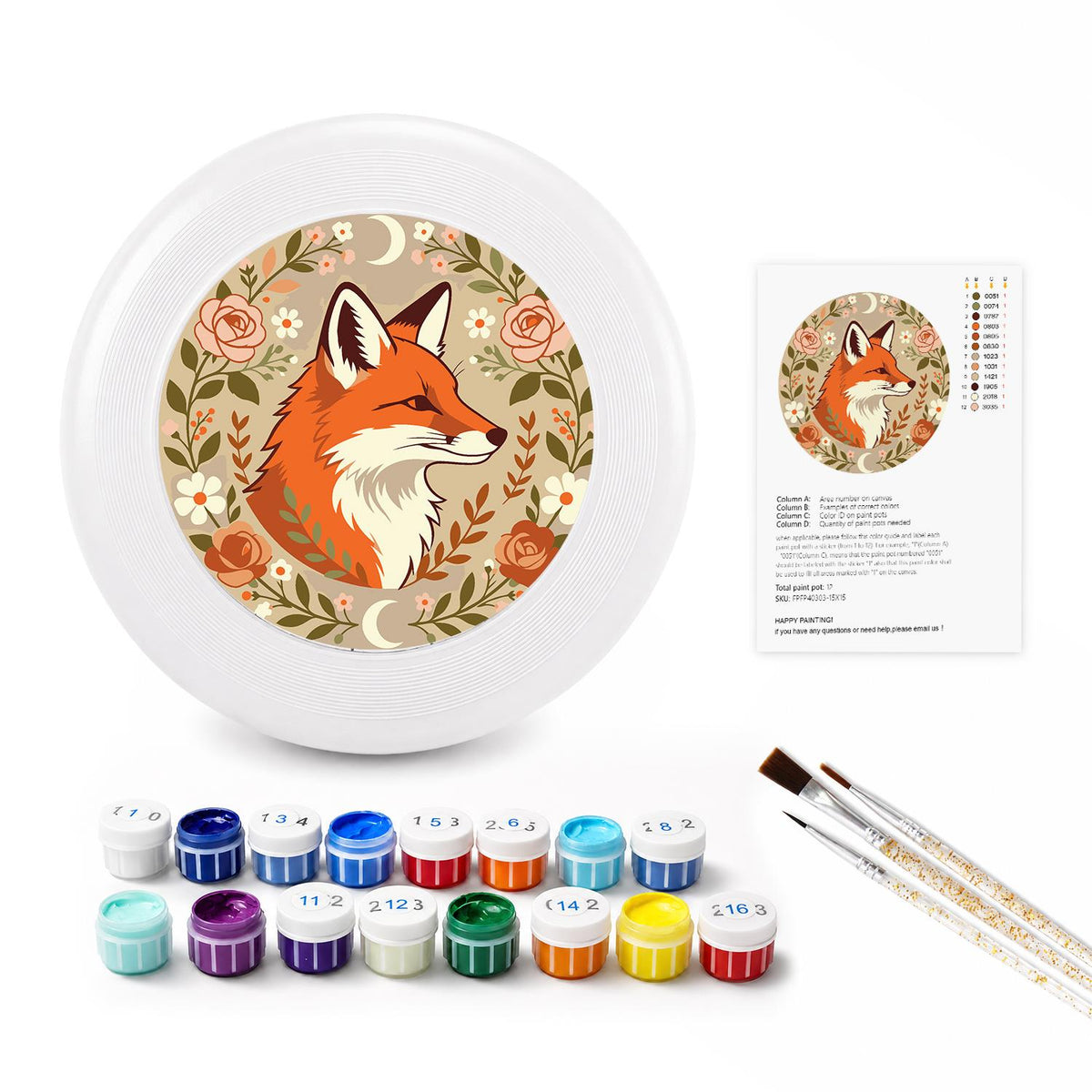 Fox in an Autumn Circle (Paint by Numbers Flying Disc)
