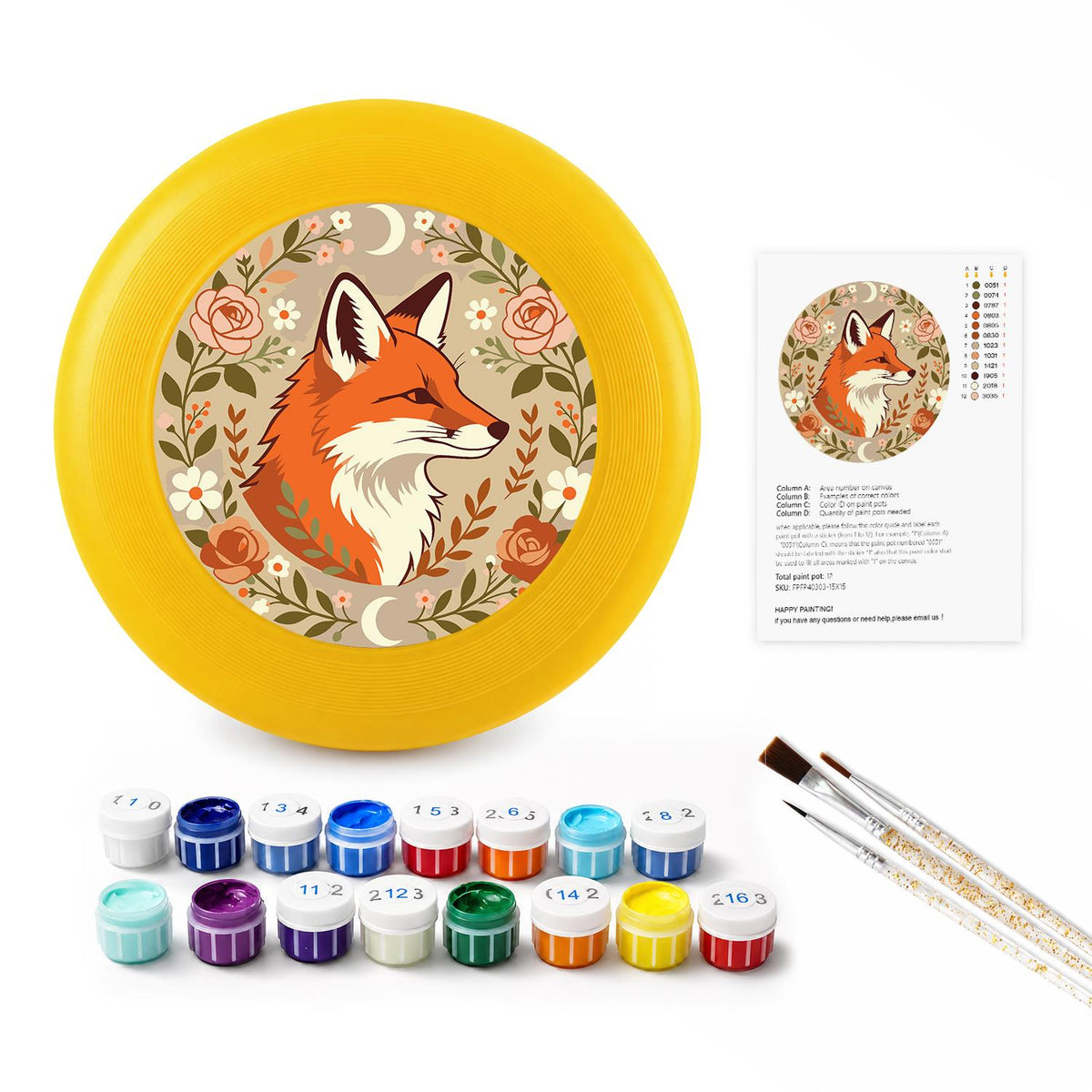 Fox in an Autumn Circle (Paint by Numbers Flying Disc)