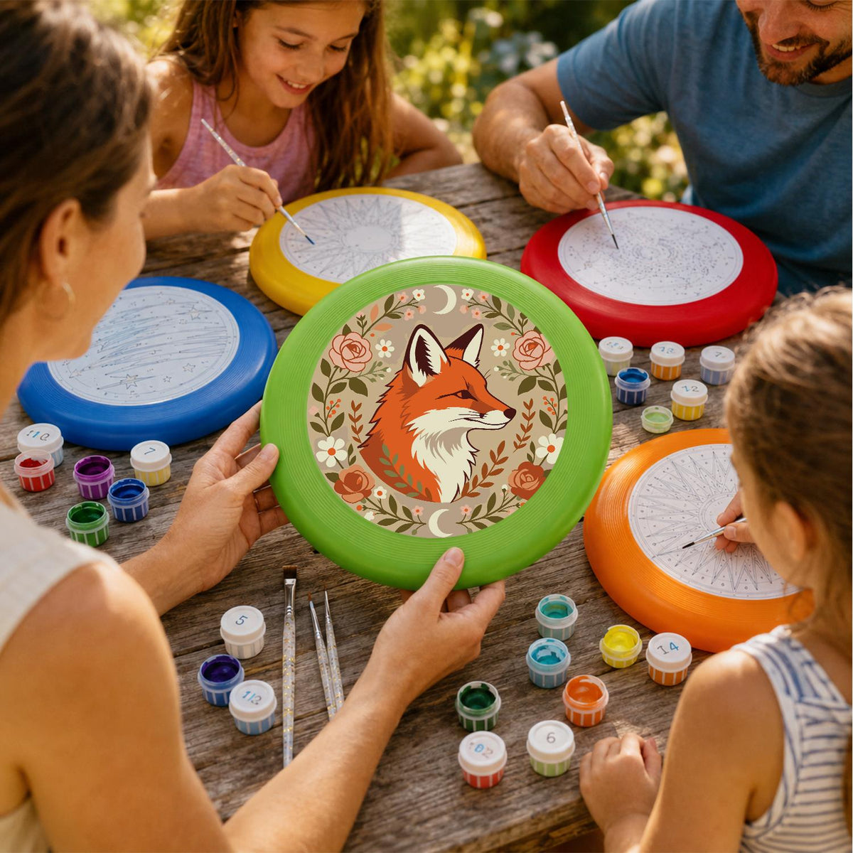 Fox in an Autumn Circle (Paint by Numbers Flying Disc)