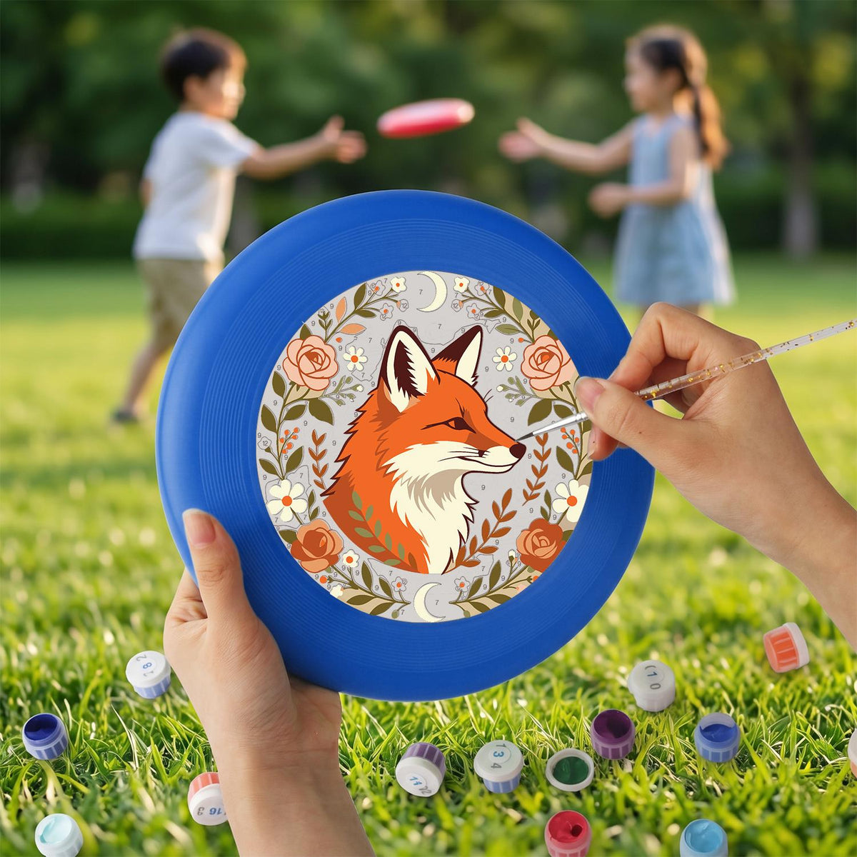 Fox in an Autumn Circle (Paint by Numbers Flying Disc)