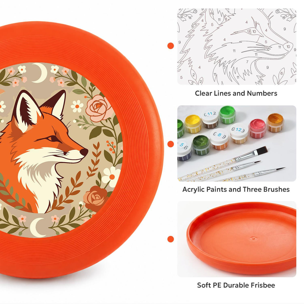 Fox in an Autumn Circle (Paint by Numbers Flying Disc)