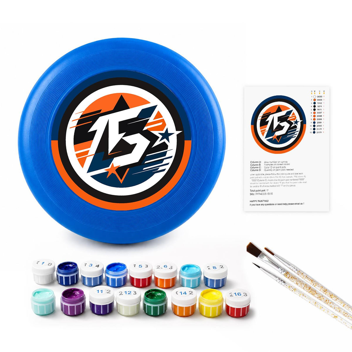 Racing Number Thirteen (Paint by Numbers Flying Disc)
