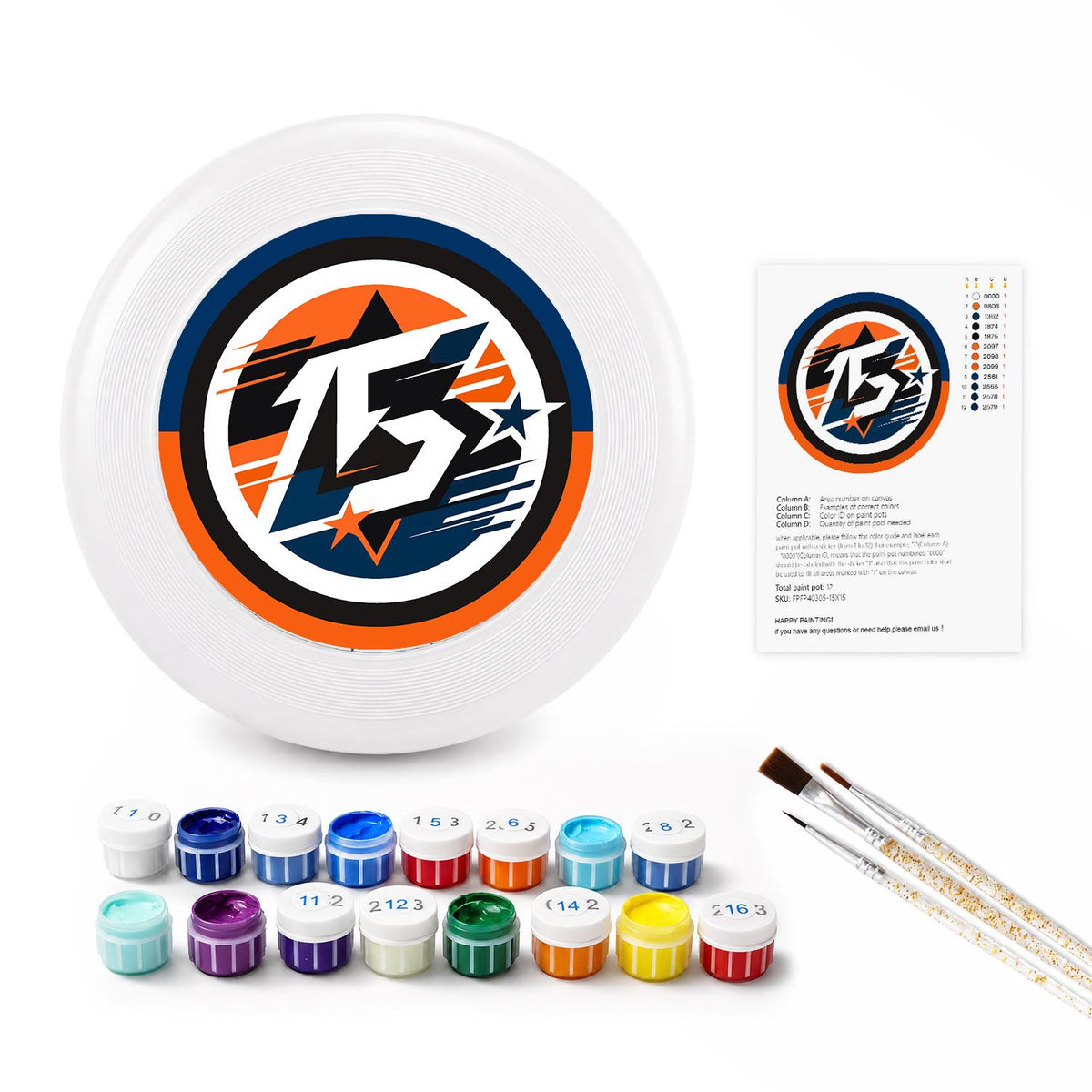 Racing Number Thirteen (Paint by Numbers Flying Disc)