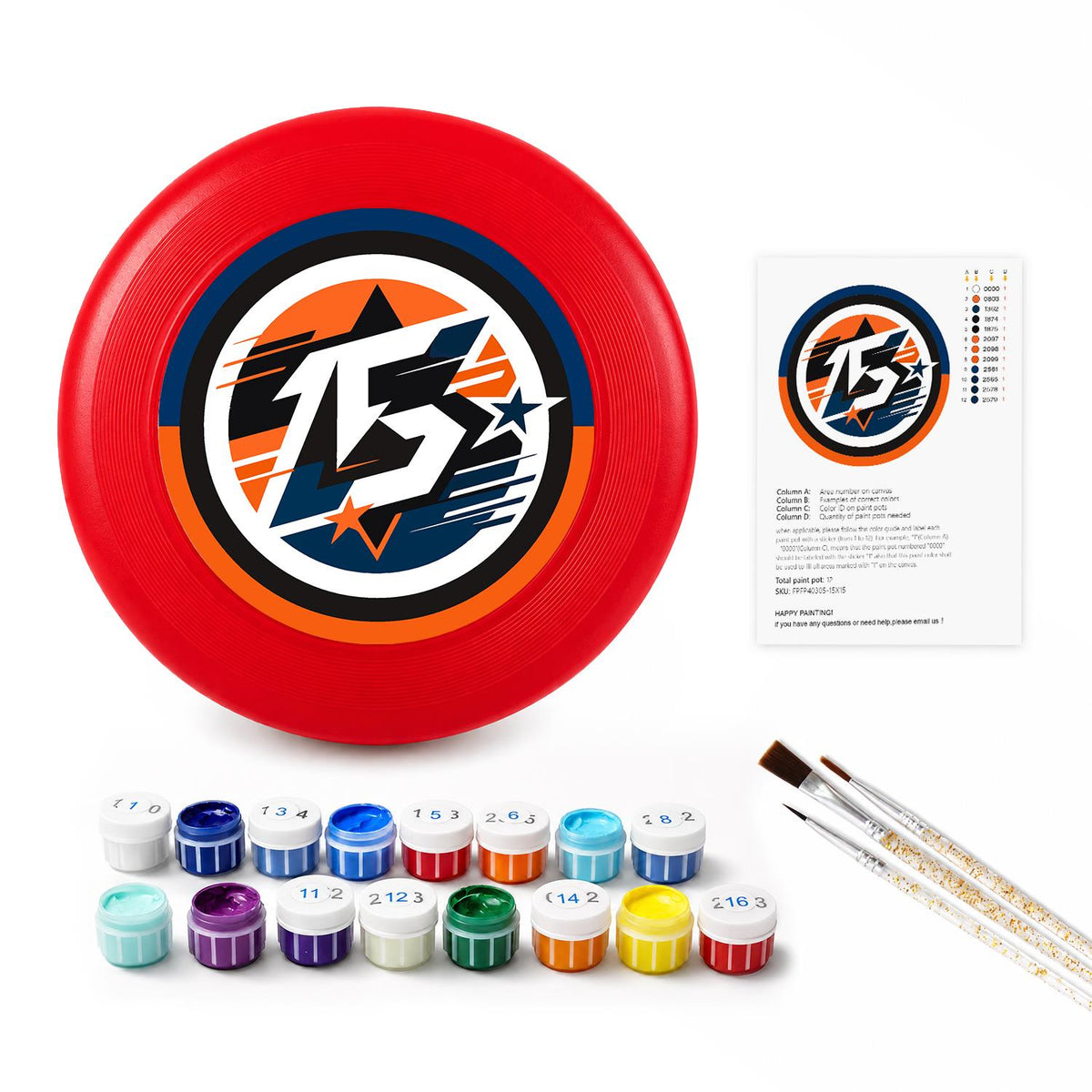 Racing Number Thirteen (Paint by Numbers Flying Disc)