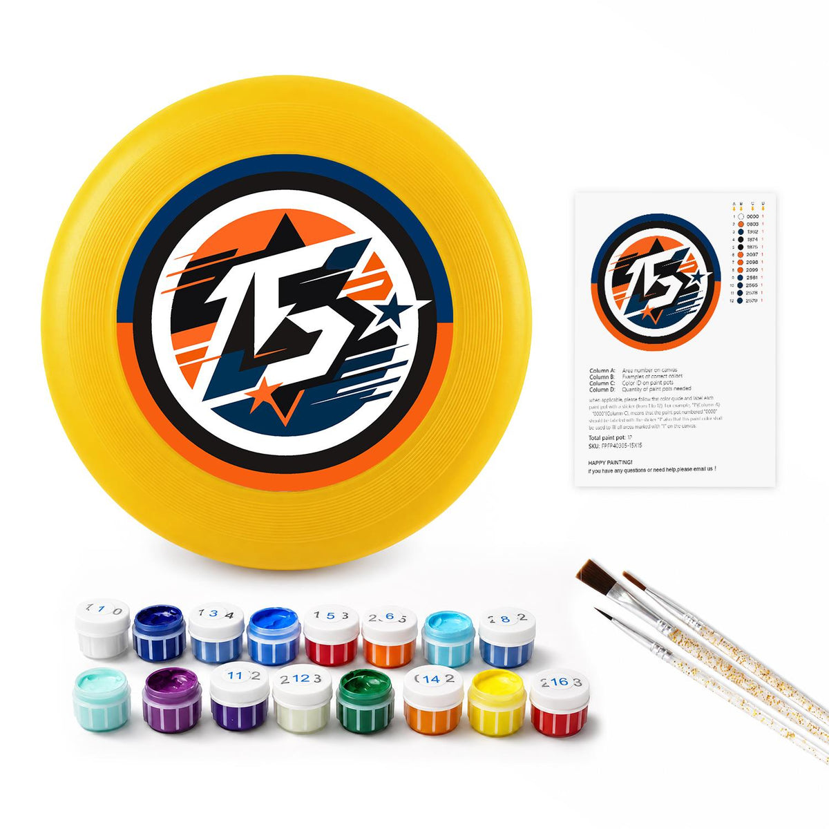 Racing Number Thirteen (Paint by Numbers Flying Disc)