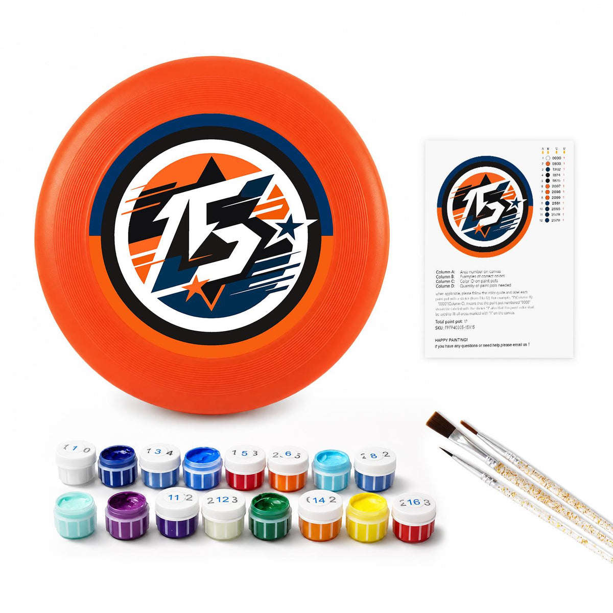 Racing Number Thirteen (Paint by Numbers Flying Disc)