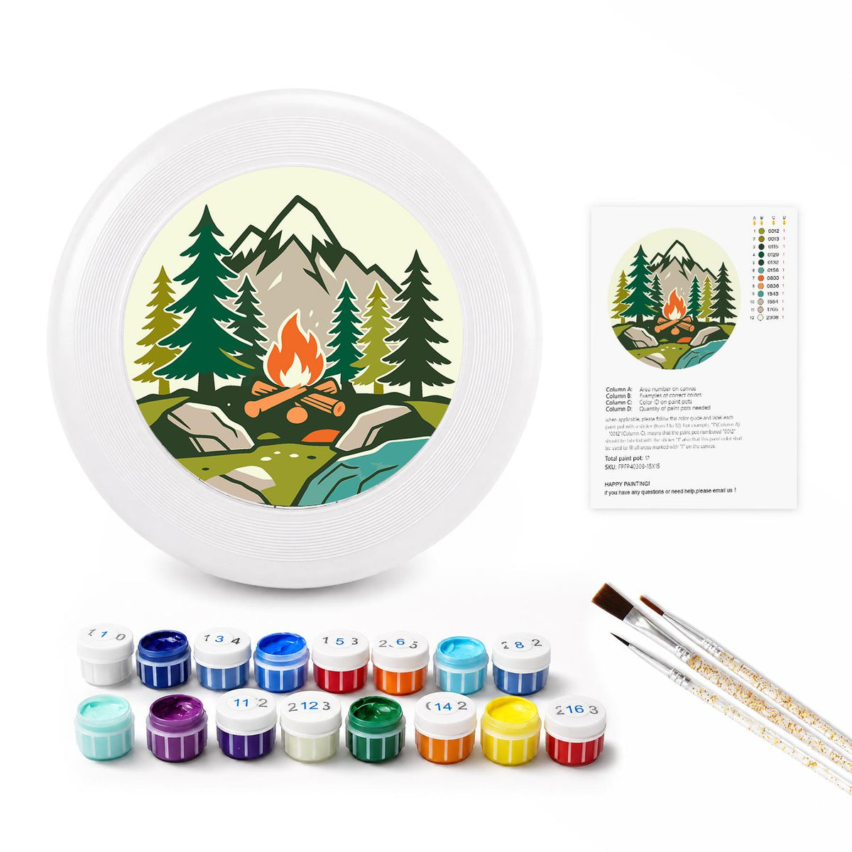 Mountain Camping (Paint by Numbers Flying Disc)