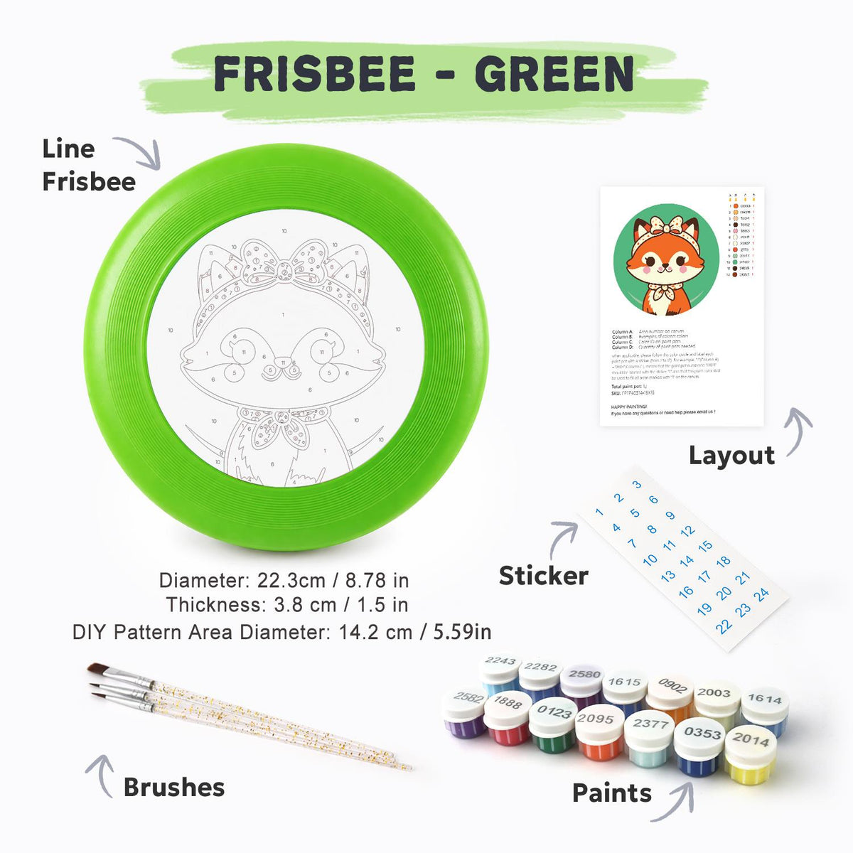 Little Fox with a Scarf (Paint by Numbers Flying Disc)