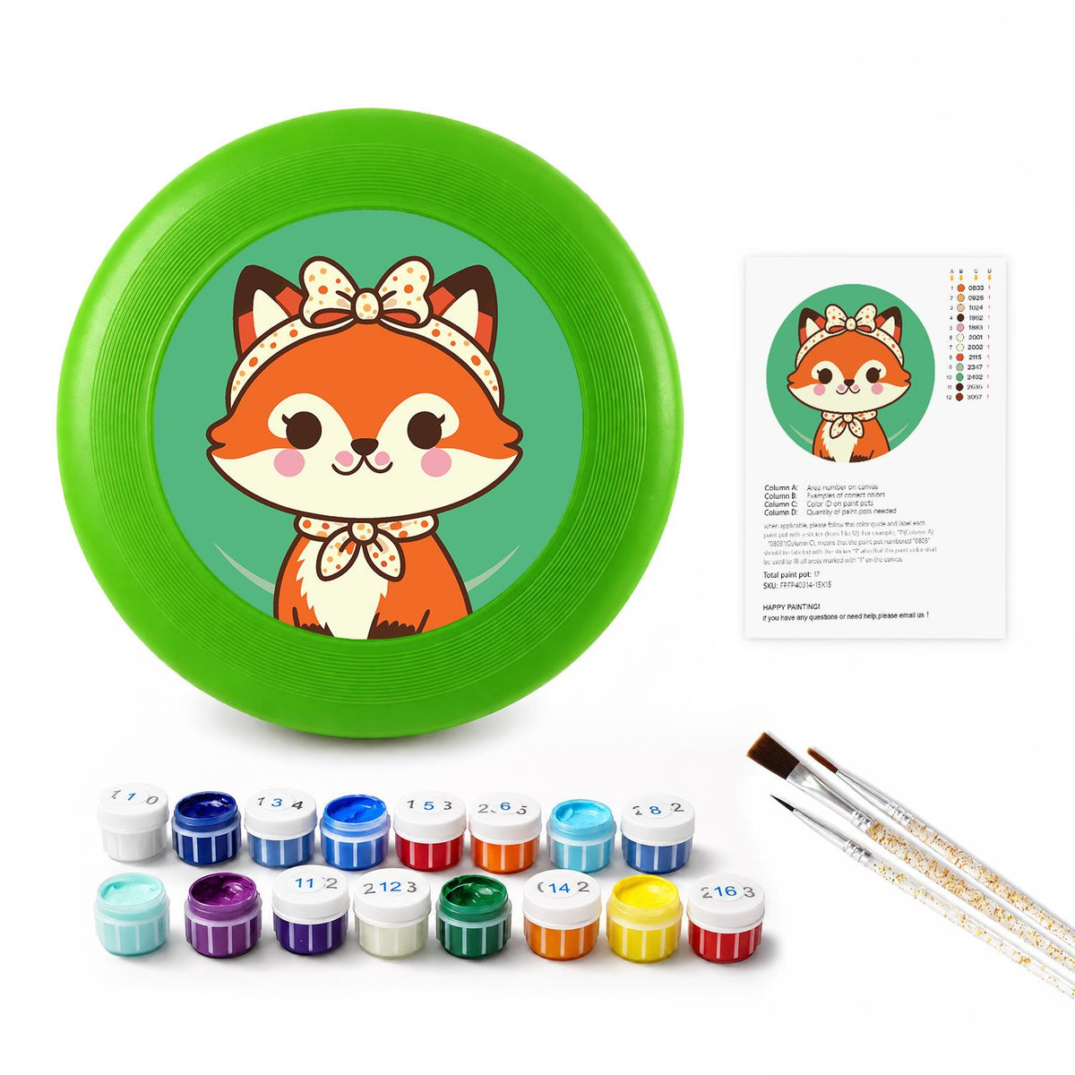 Little Fox with a Scarf (Paint by Numbers Flying Disc)