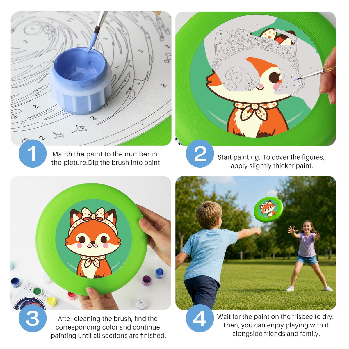 Little Fox with a Scarf (Paint by Numbers Flying Disc)