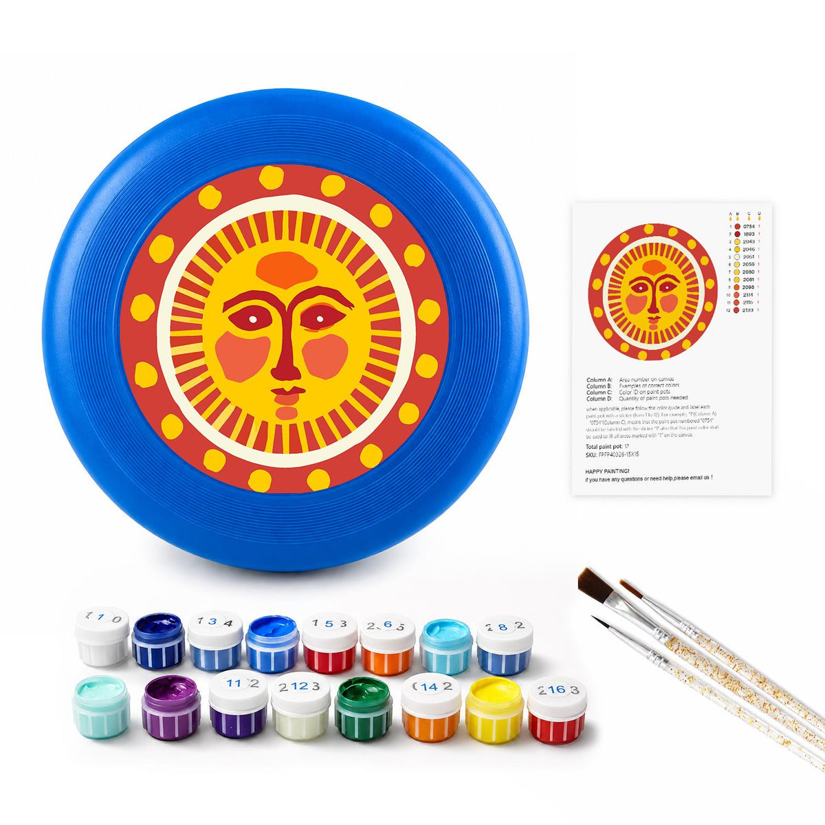 Golden Sun Face (Paint by Numbers Flying Disc)