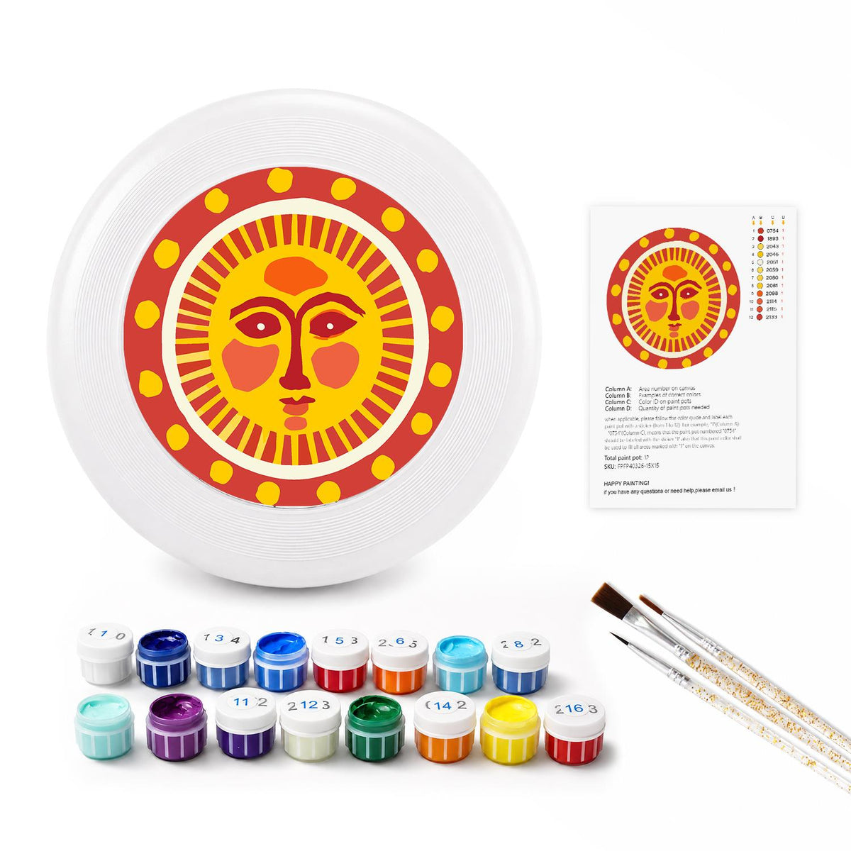 Golden Sun Face (Paint by Numbers Flying Disc)