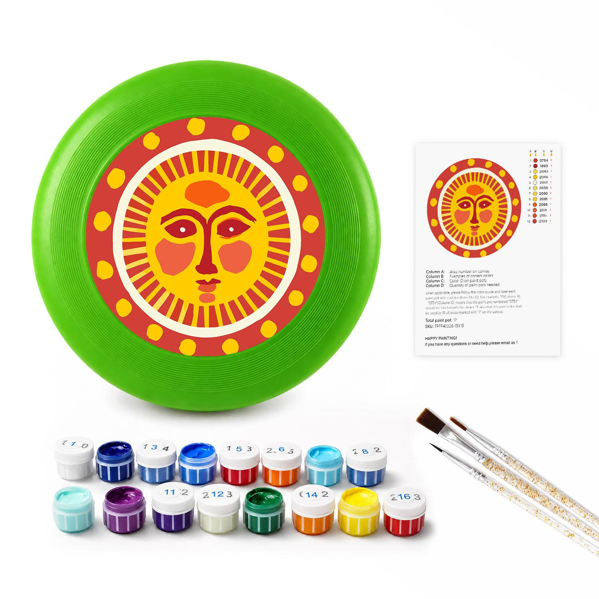 Golden Sun Face (Paint by Numbers Flying Disc)