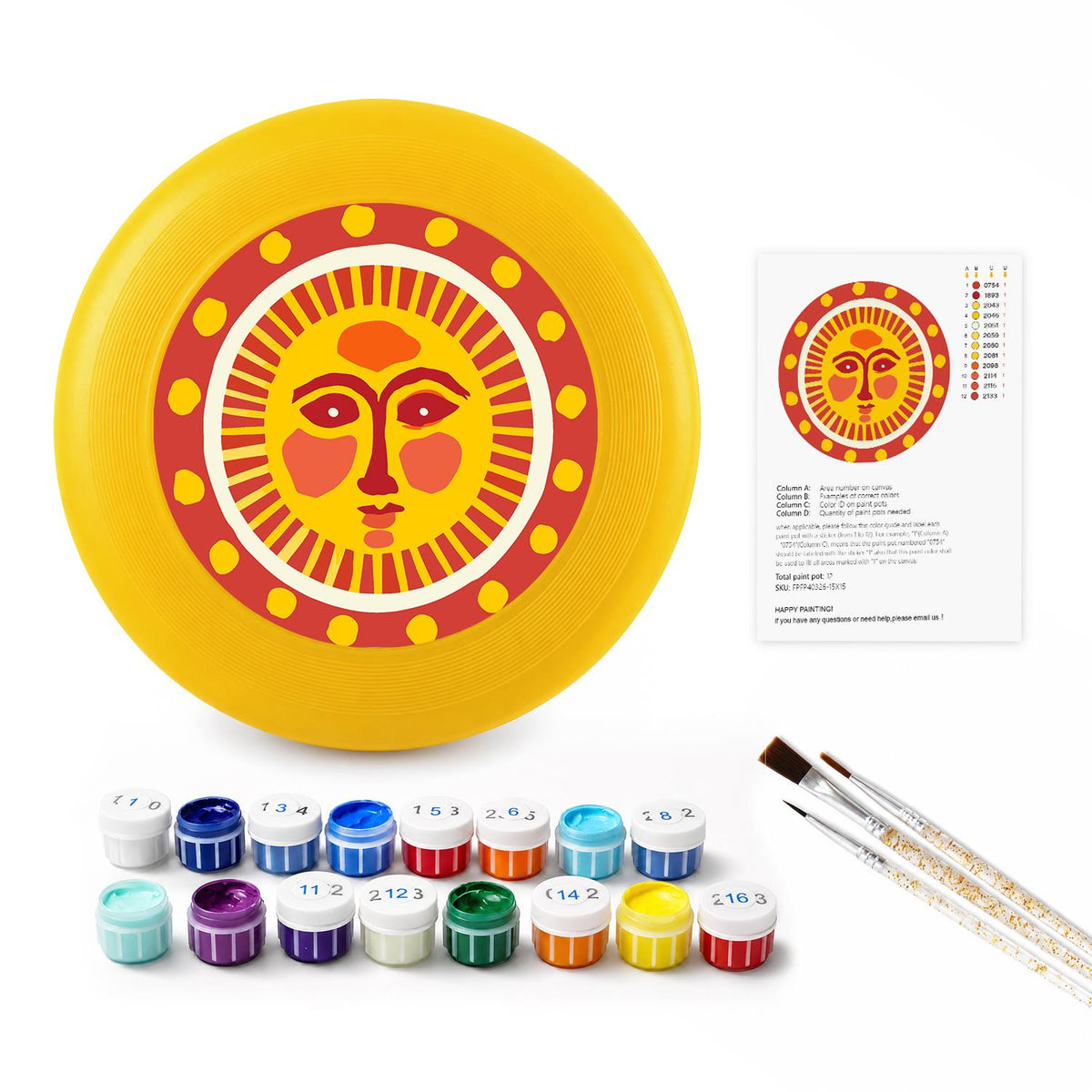 Golden Sun Face (Paint by Numbers Flying Disc)