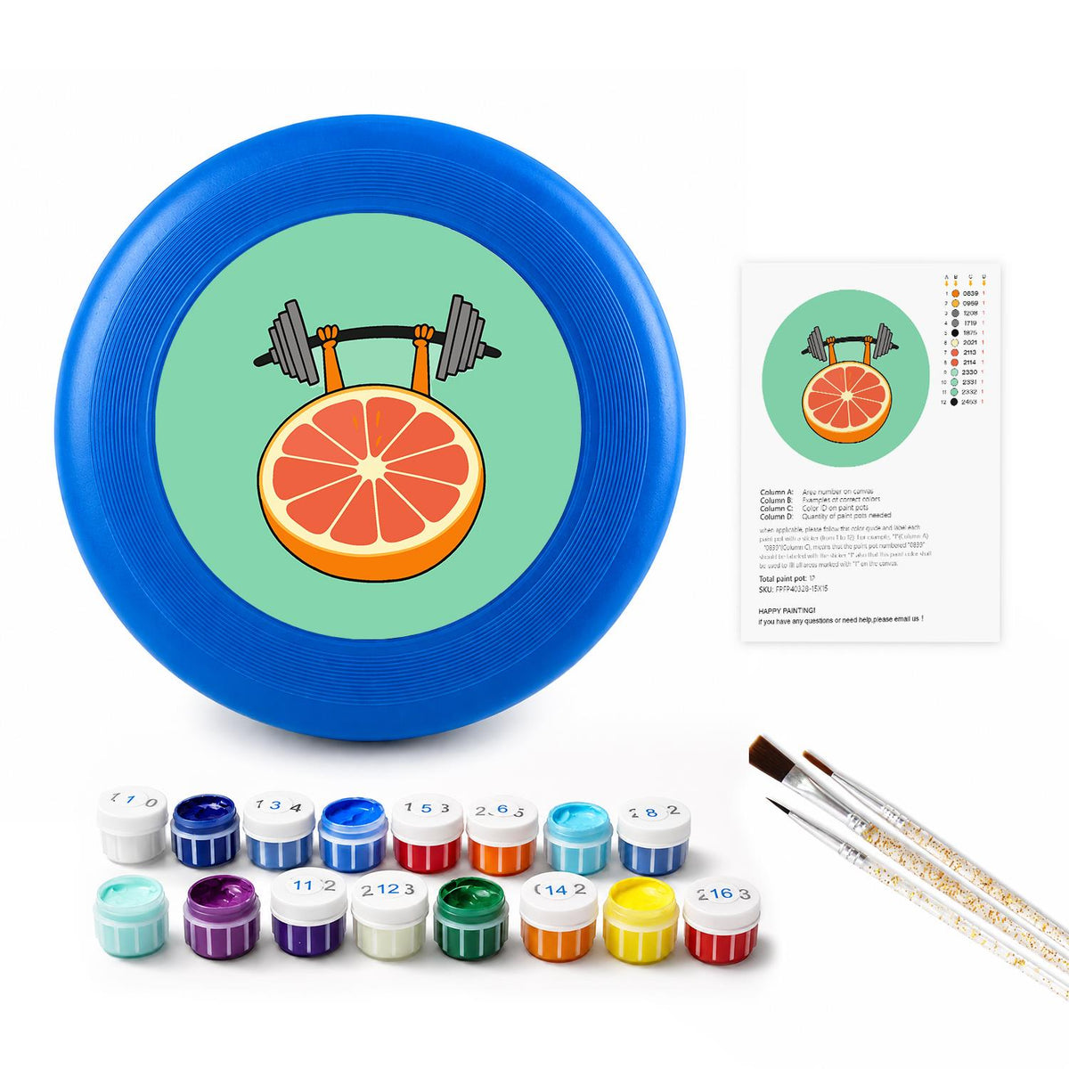 Orange Slice Dumbbell (Paint by Numbers Flying Disc)