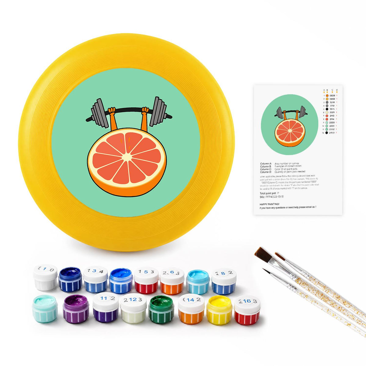 Orange Slice Dumbbell (Paint by Numbers Flying Disc)
