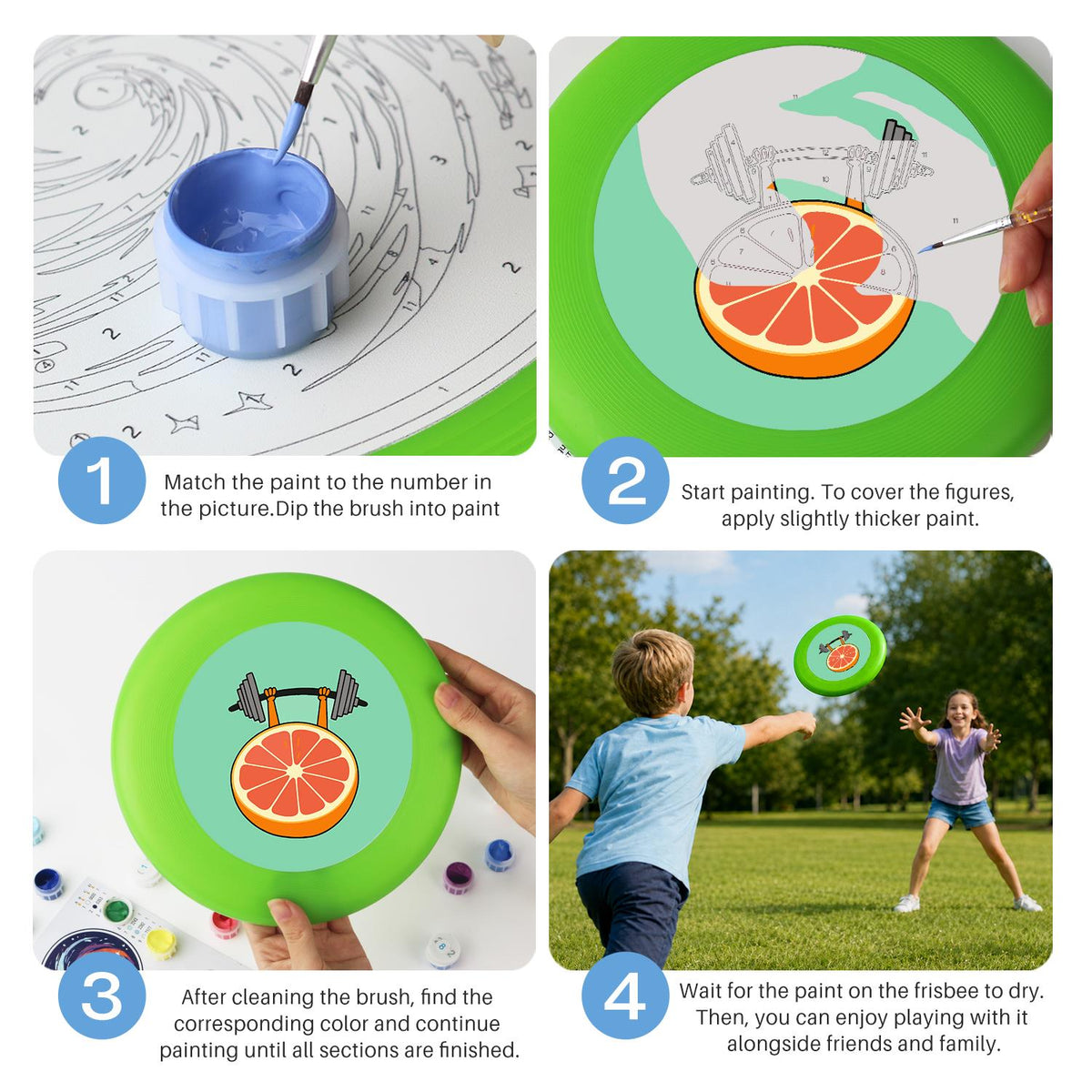 Orange Slice Dumbbell (Paint by Numbers Flying Disc)