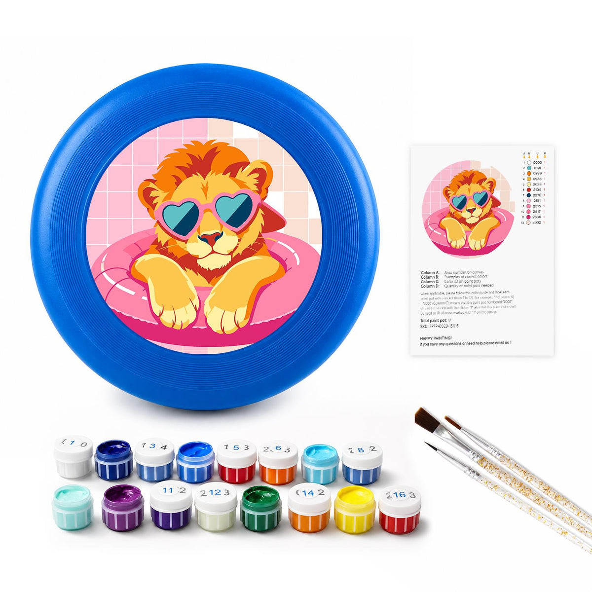 Heart-Eyed Cat (Paint by Numbers Flying Disc)