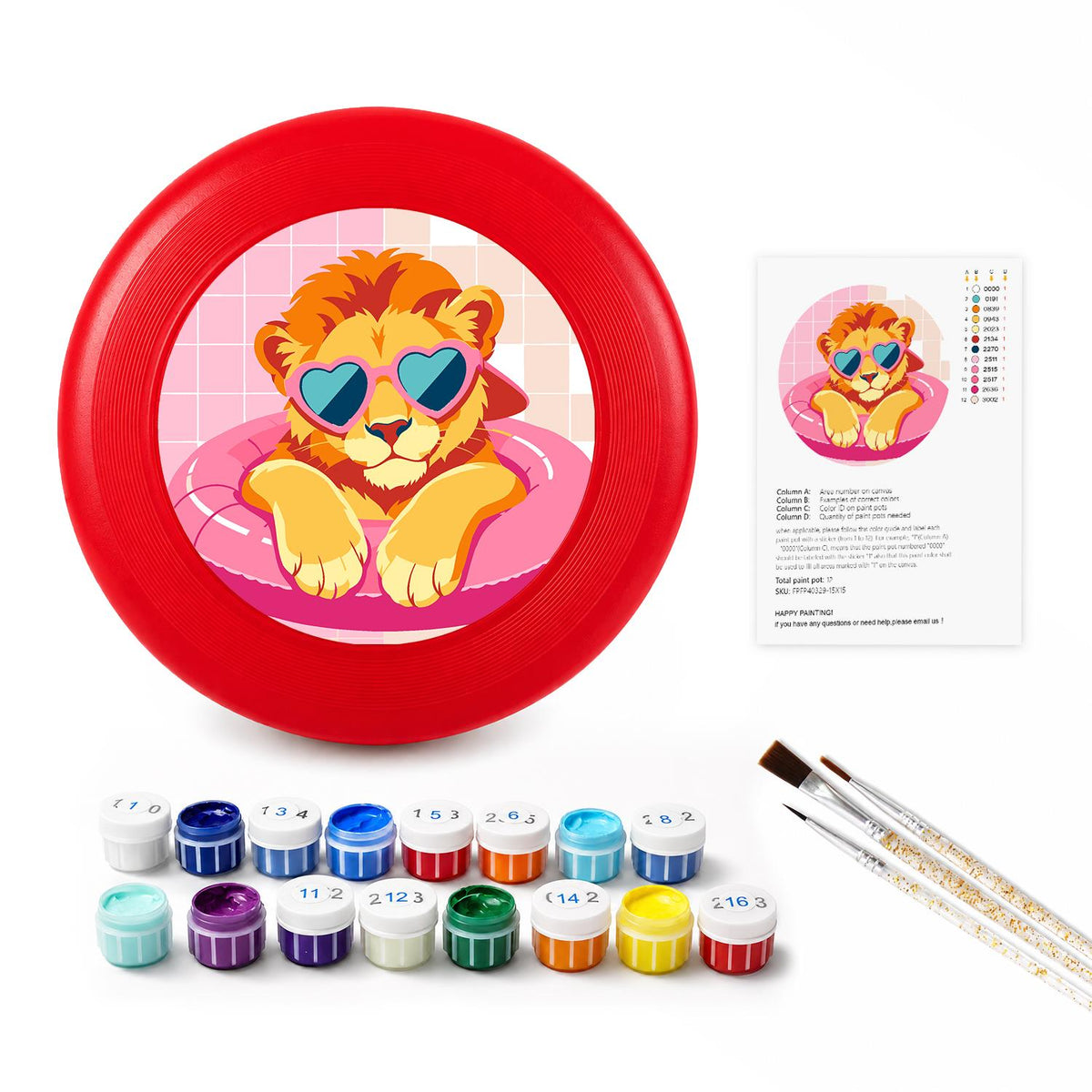 Heart-Eyed Cat (Paint by Numbers Flying Disc)