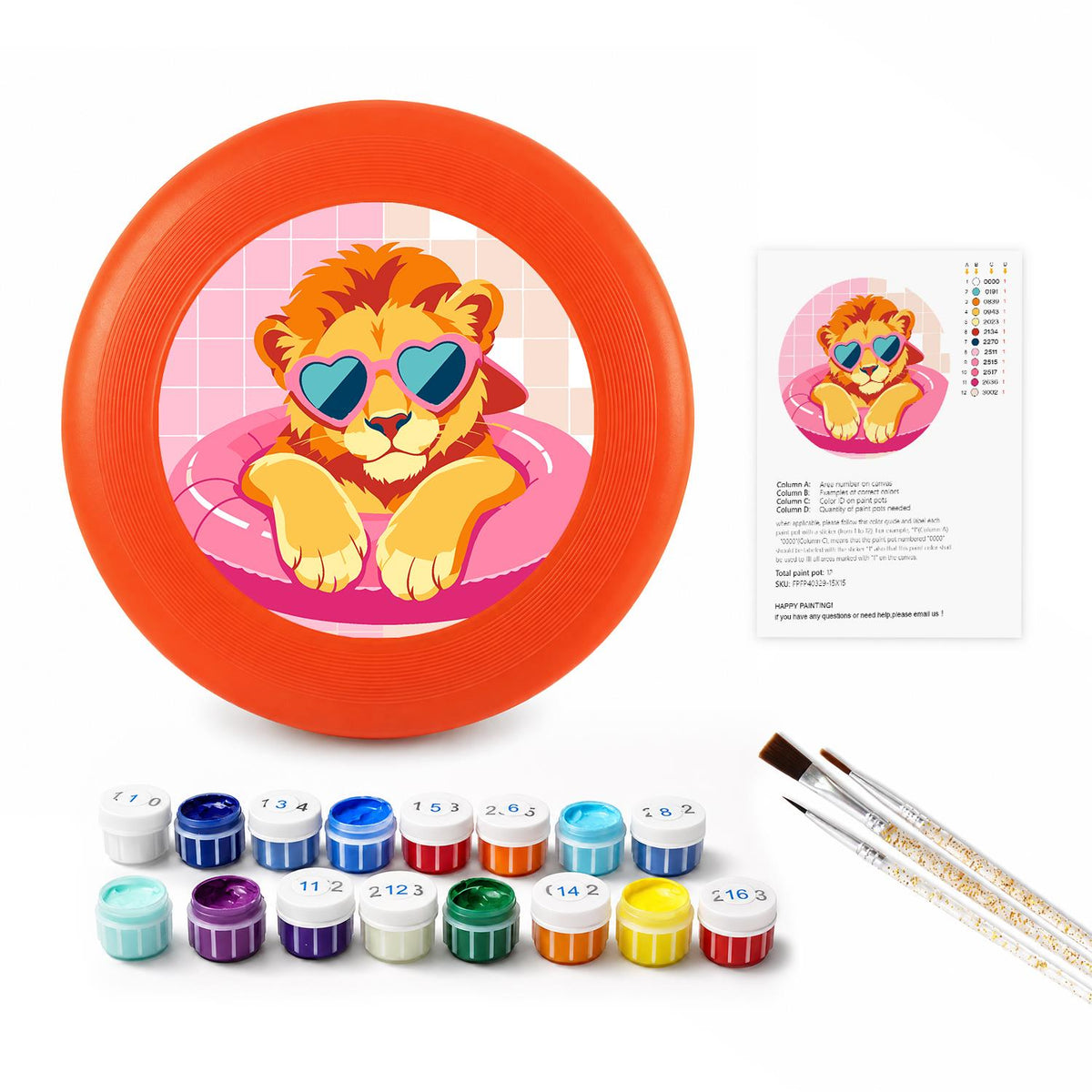 Heart-Eyed Cat (Paint by Numbers Flying Disc)