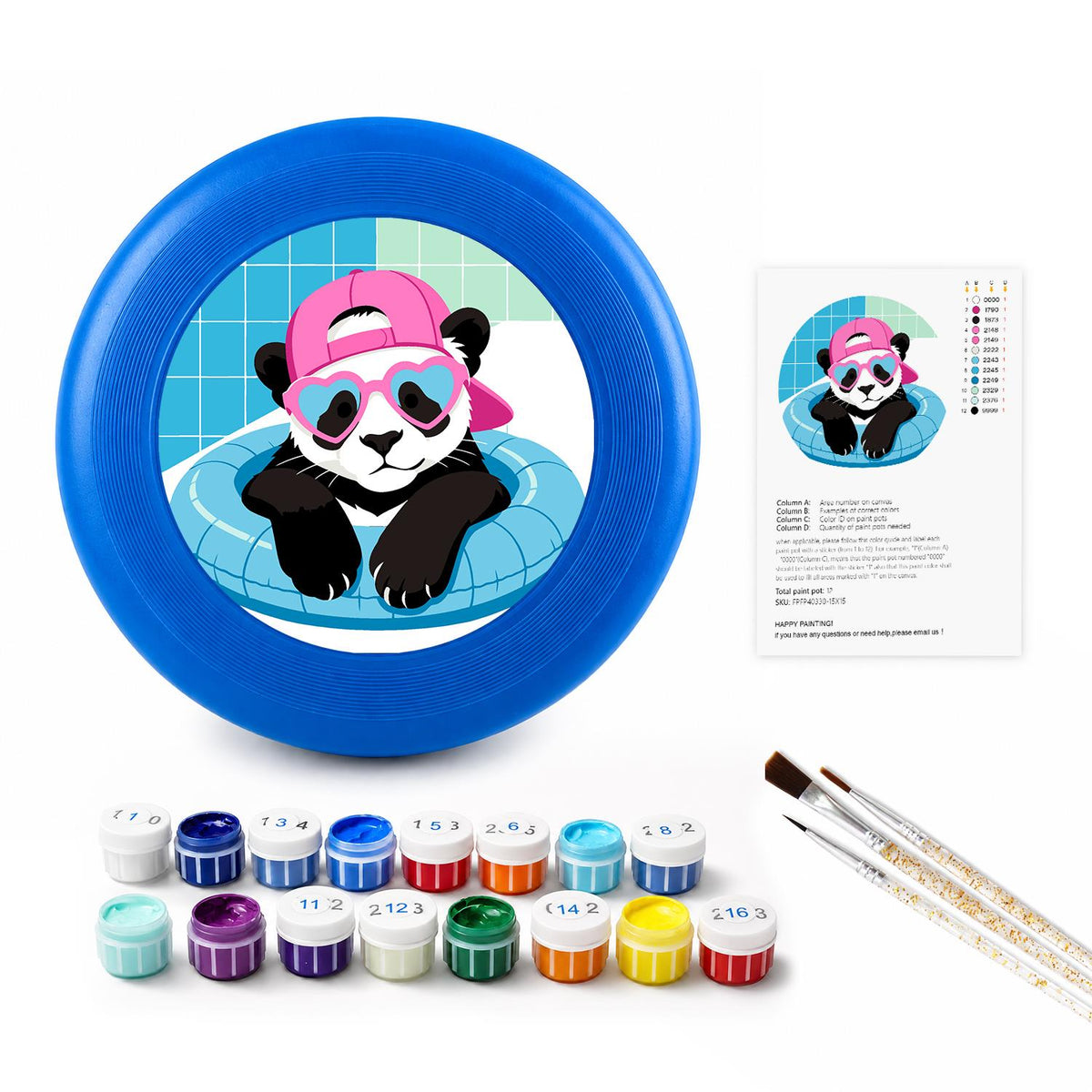 Cool Pink Panda (Paint by Numbers Flying Disc)