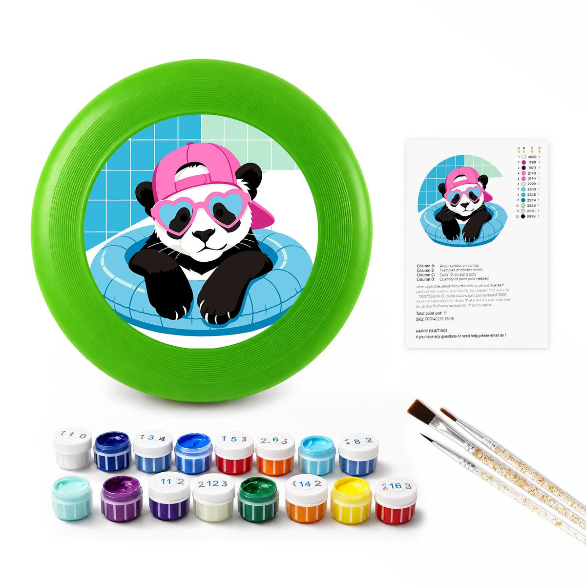 Cool Pink Panda (Paint by Numbers Flying Disc)