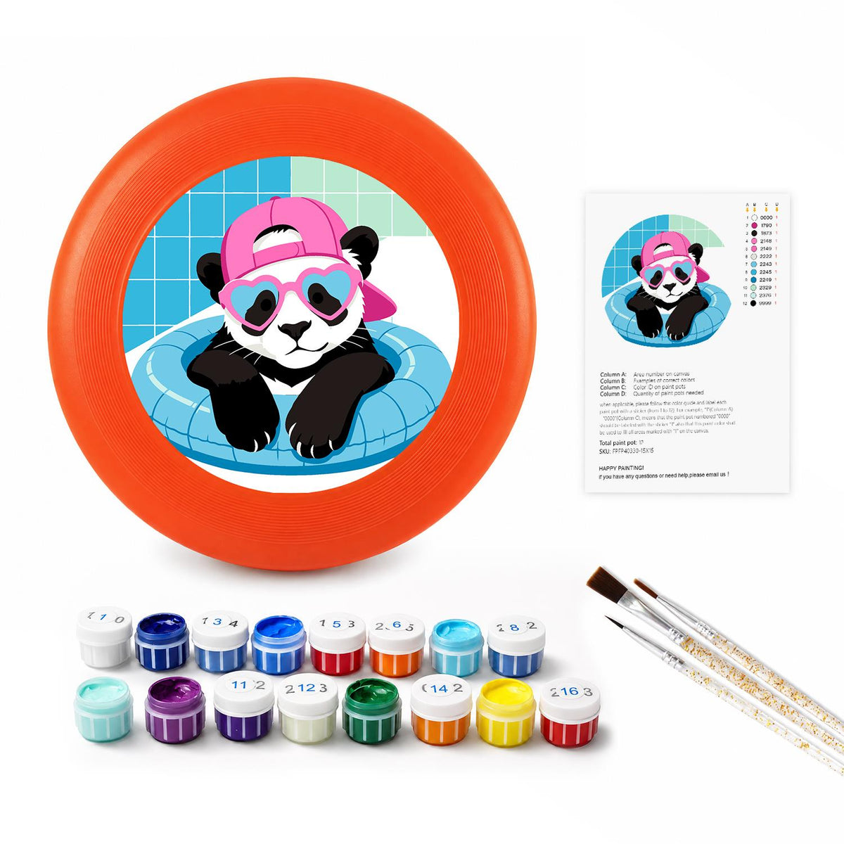 Cool Pink Panda (Paint by Numbers Flying Disc)