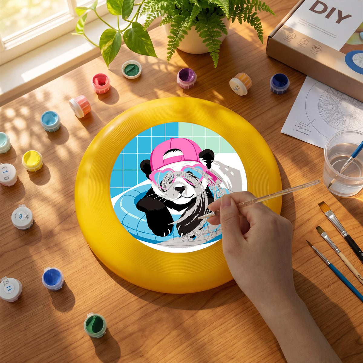 Cool Pink Panda (Paint by Numbers Flying Disc)