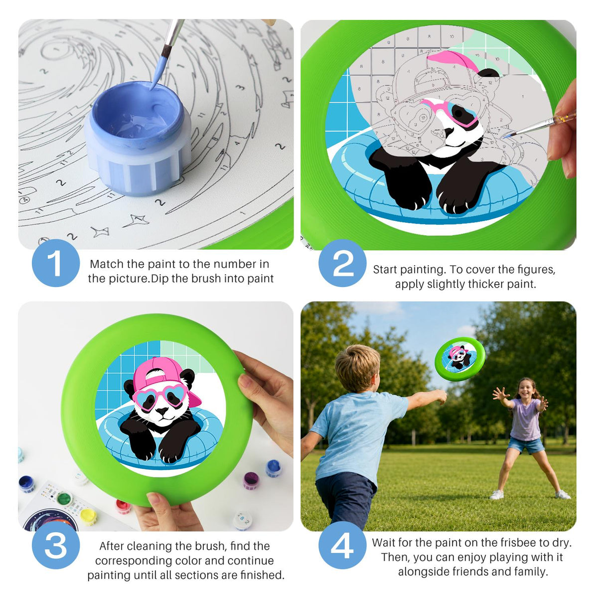 Cool Pink Panda (Paint by Numbers Flying Disc)