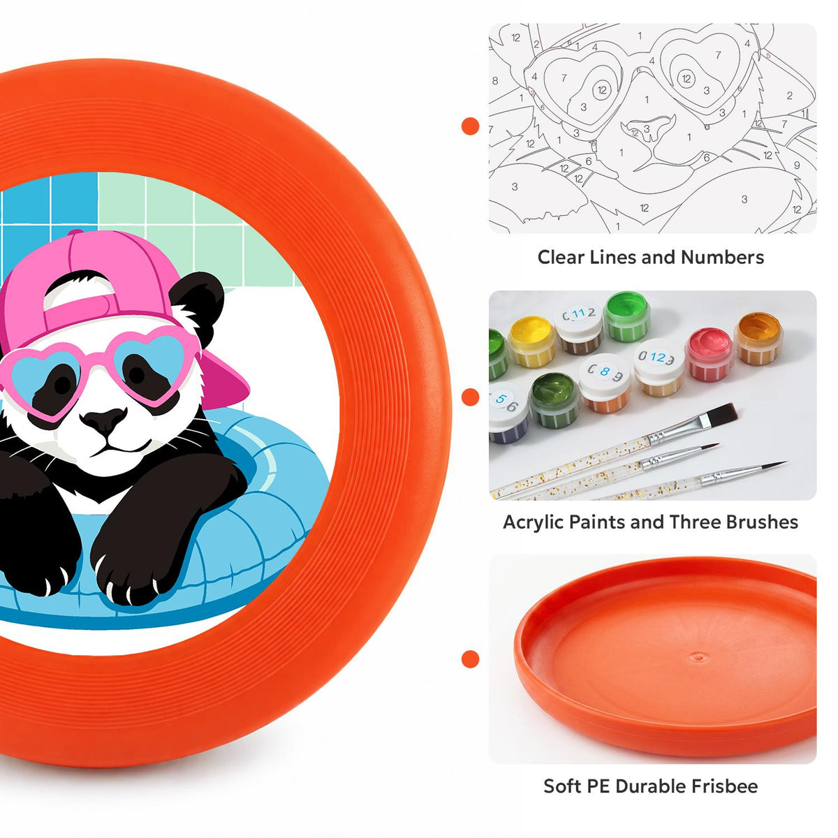 Cool Pink Panda (Paint by Numbers Flying Disc)
