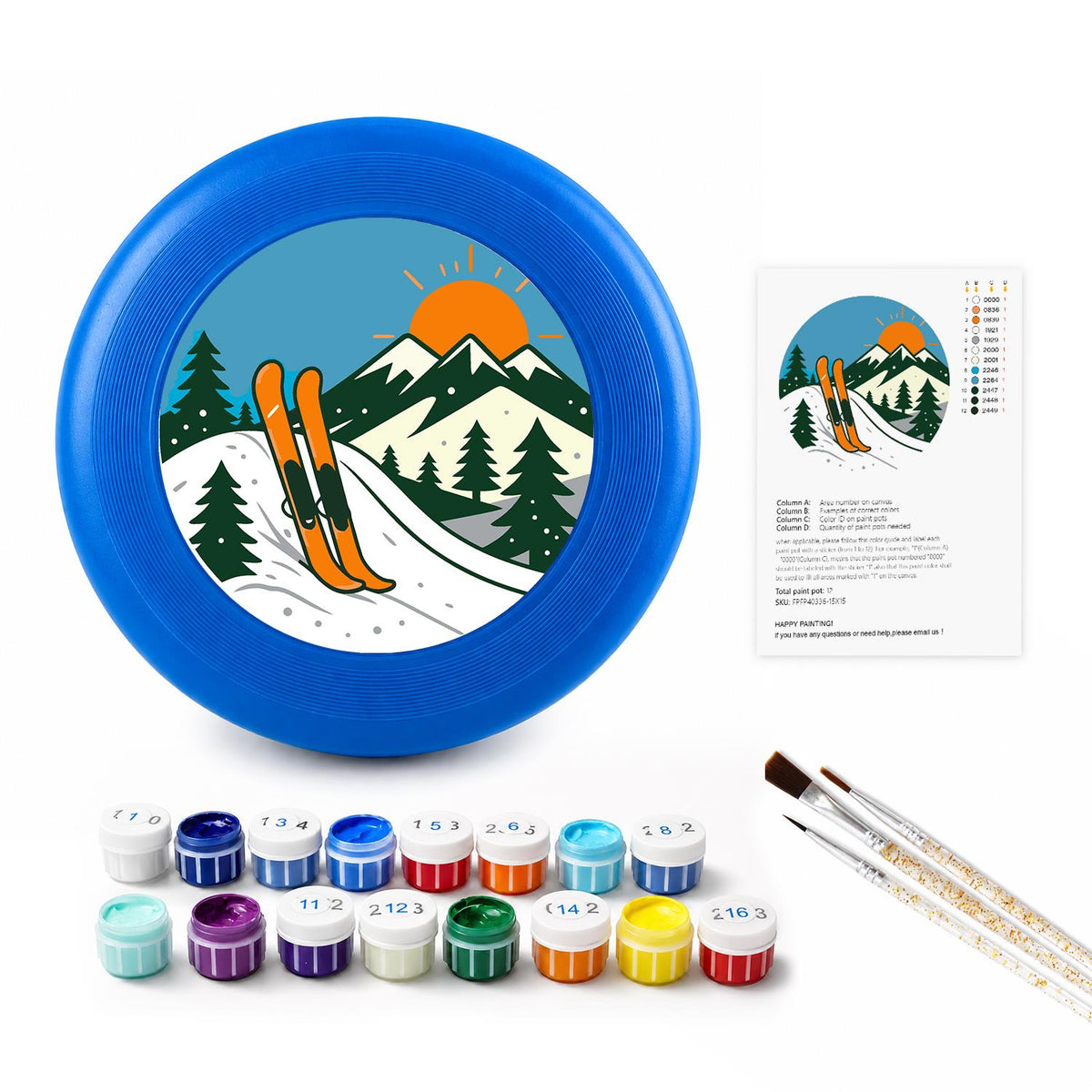 Mountain Ski Adventure (Paint by Numbers Flying Disc)