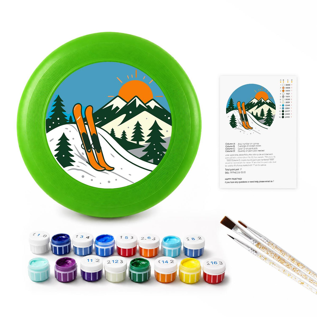 Mountain Ski Adventure (Paint by Numbers Flying Disc)