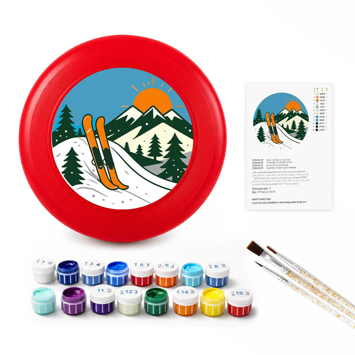Mountain Ski Adventure (Paint by Numbers Flying Disc)