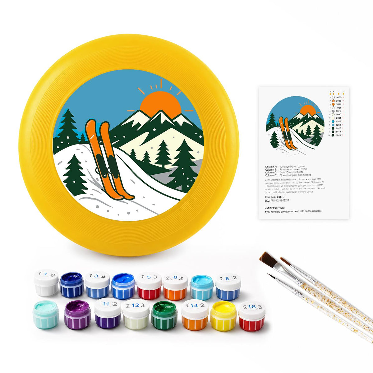 Mountain Ski Adventure (Paint by Numbers Flying Disc)