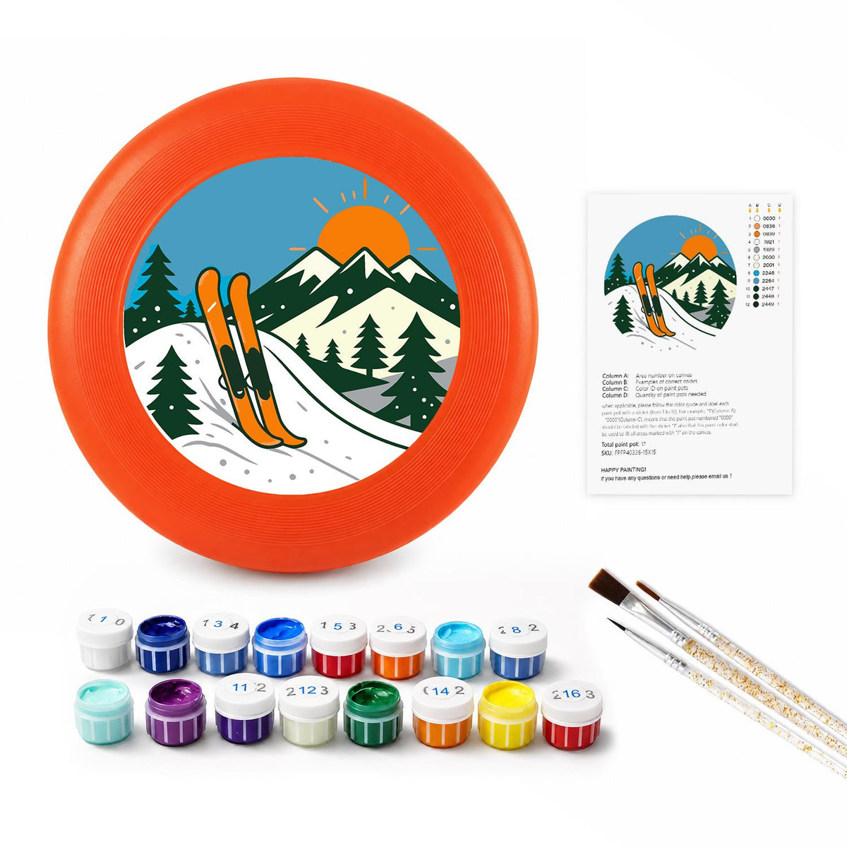 Mountain Ski Adventure (Paint by Numbers Flying Disc)