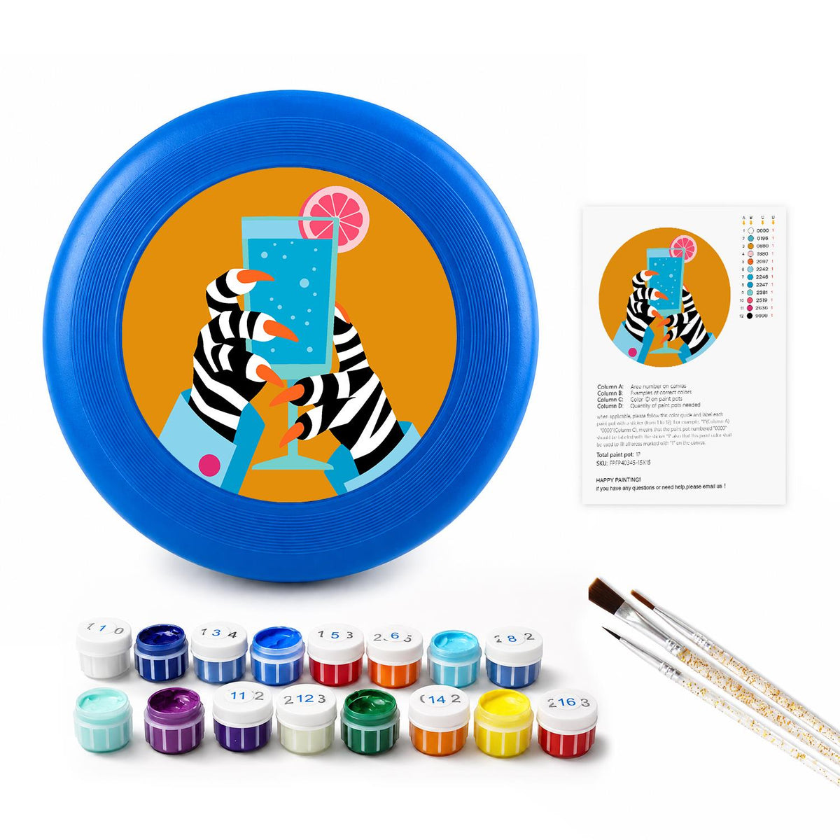 Zebra Phone Selfie (Paint by Numbers Flying Disc)