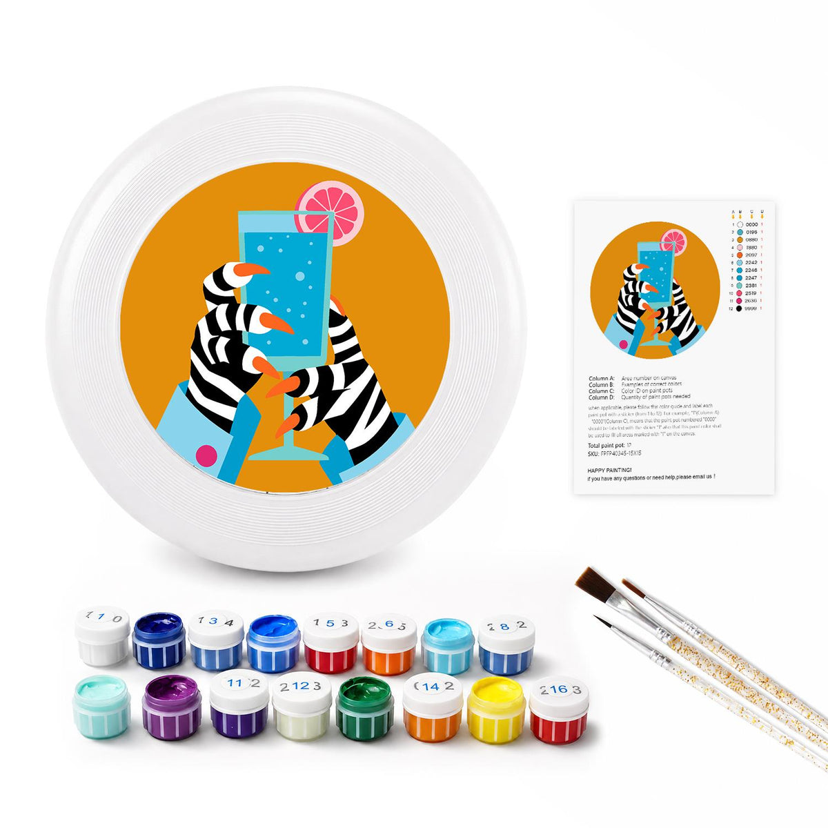 Zebra Phone Selfie (Paint by Numbers Flying Disc)