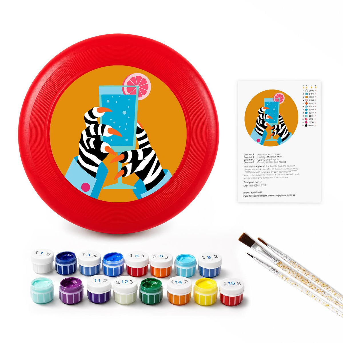 Zebra Phone Selfie (Paint by Numbers Flying Disc)