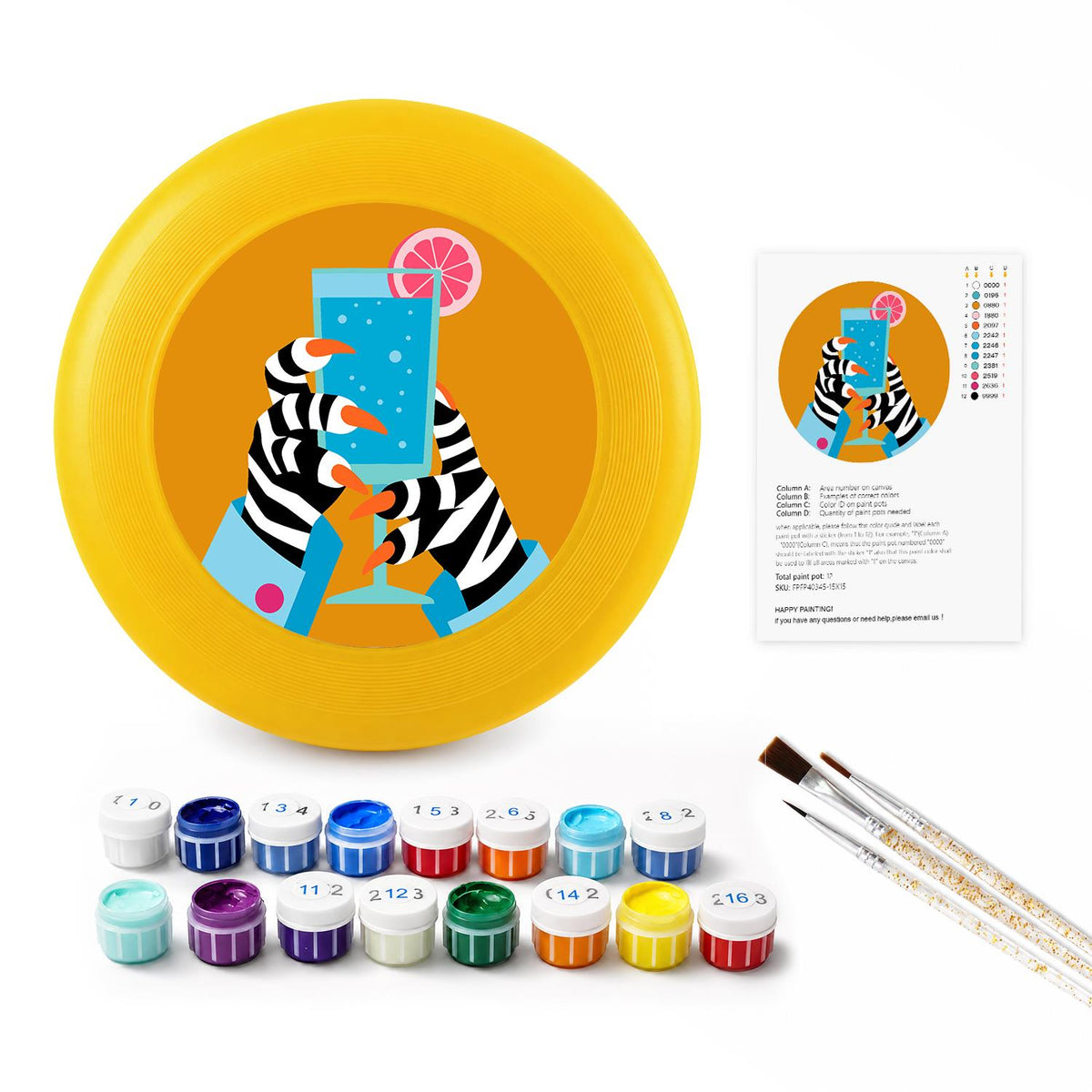 Zebra Phone Selfie (Paint by Numbers Flying Disc)