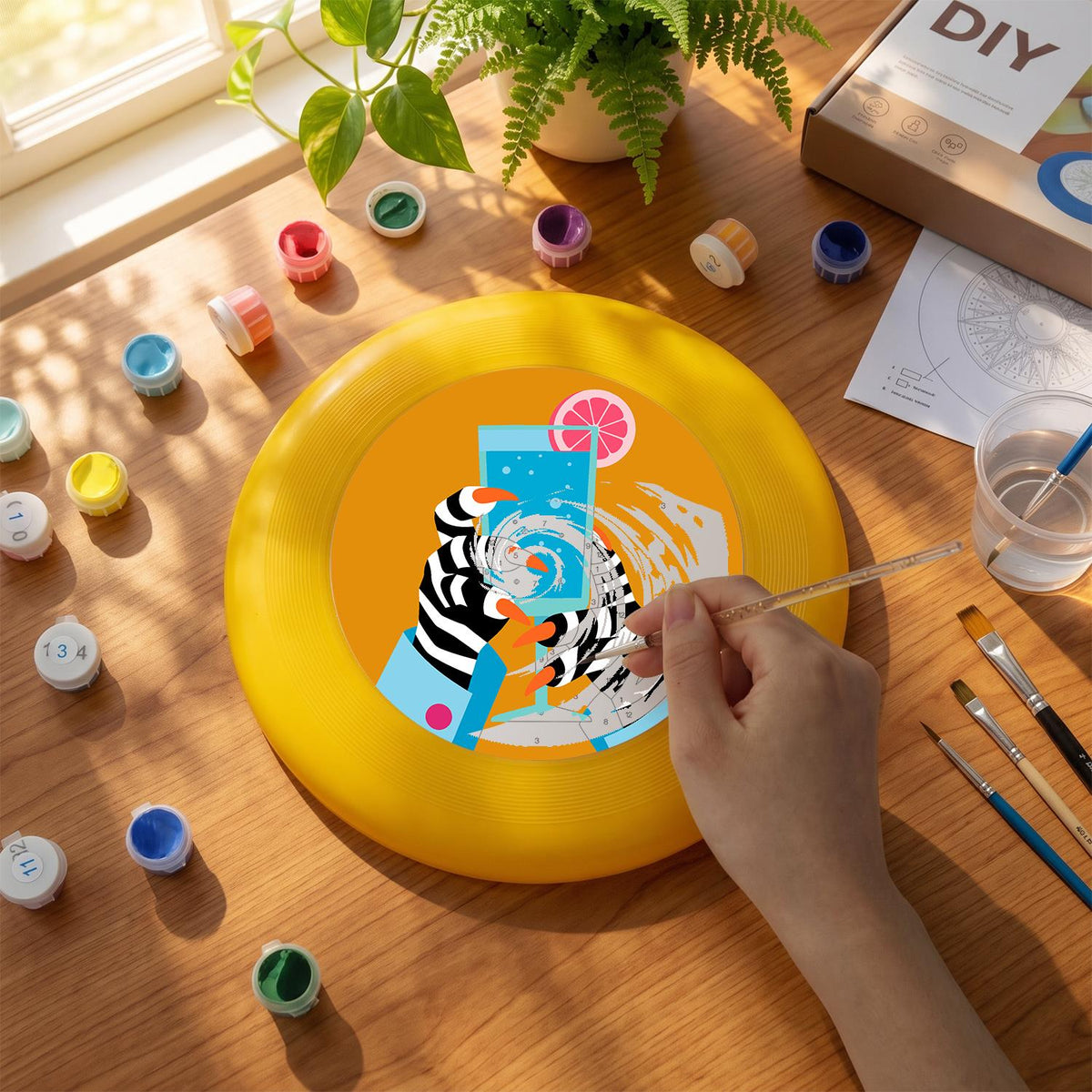 Zebra Phone Selfie (Paint by Numbers Flying Disc)
