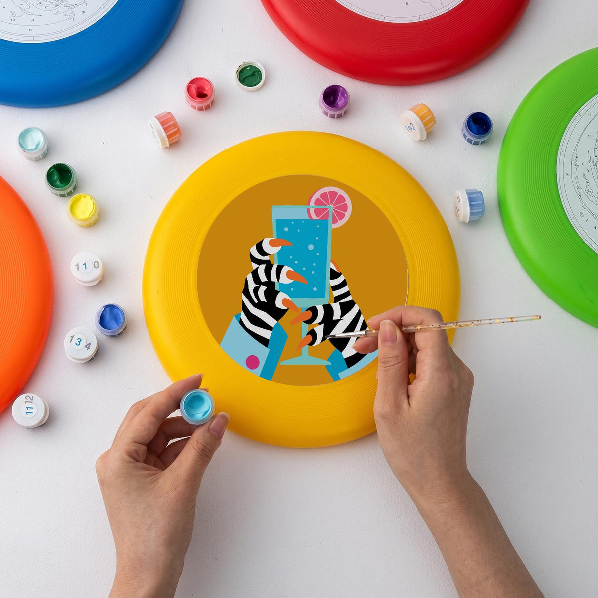 Zebra Phone Selfie (Paint by Numbers Flying Disc)