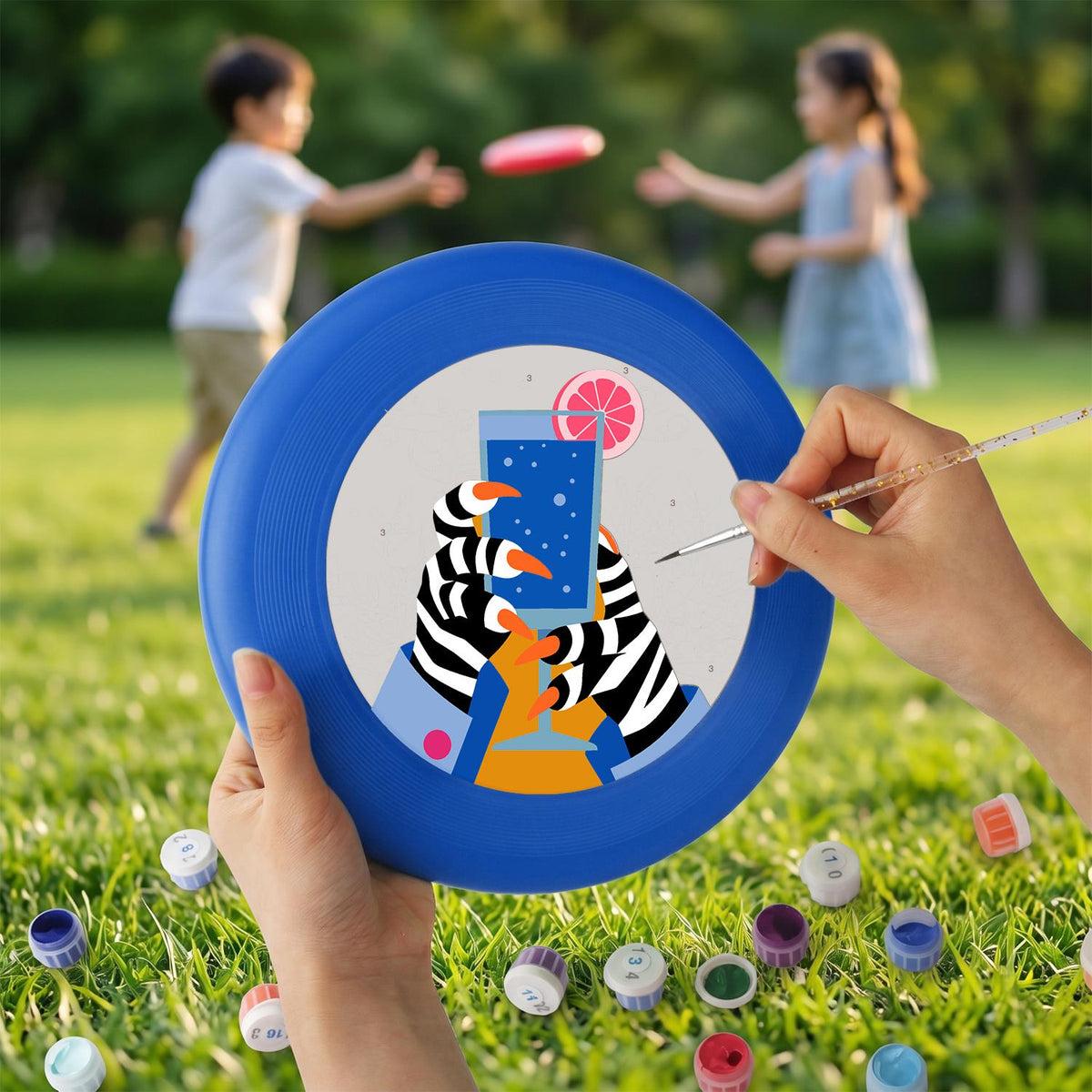 Zebra Phone Selfie (Paint by Numbers Flying Disc)