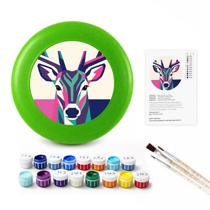 Geometric Deer Portrait (Paint by Numbers Flying Disc)