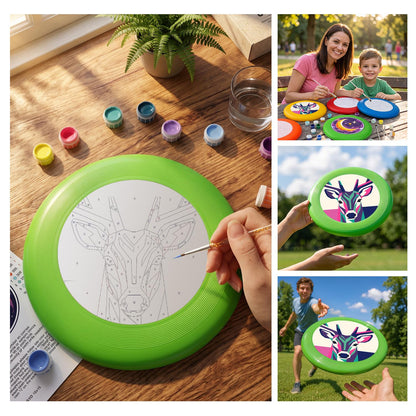 Geometric Deer Portrait (Paint by Numbers Flying Disc)